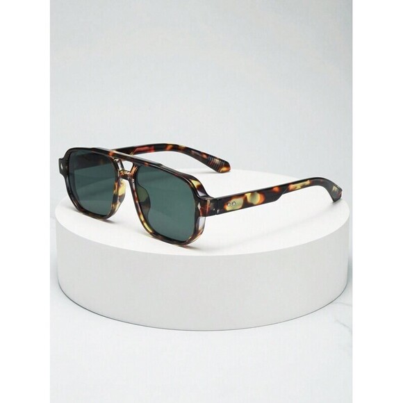 Men\'s Glasses Classic Square Double-Beam Oversized Minimalist Fashio